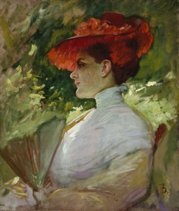 Dama com chapéu vermelho ou retrato de Maggie Wilson, c.1904 (óleo sobre tela)