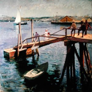 Rampa íngreme (óleo sobre tela) de Frank Duveneck