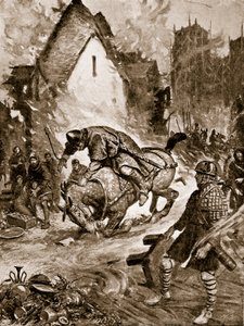 William fatalmente ferido em Mantes, ilustração de "Hutchinson da história da nação britânica", c.1920