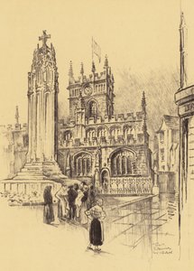 Wigan, O Memorial e a Igreja (litografia)