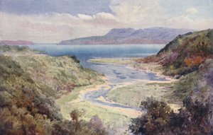 Nova Zelândia: Lago e Monte Tarawera (litografia a cores)