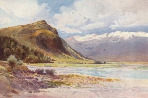 Nova Zelândia: "Paradise", Lago Wakatipu (litografia a cores)