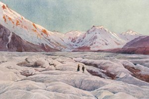 Nova Zelândia: O Glaciar da Tasmânia (litografia a cores)