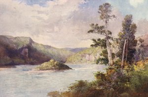 Nova Zelândia: White Cliffs, Rio Buller (litografia a cores)