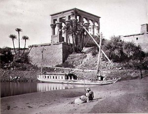 O Templo de Trajano, olhando para Sudoeste, Philae (foto p&b)