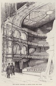 Interior do Palace Theatre, Londres (litho) de Frank Murray