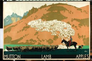 Mutton - Lamb - Apples, da série "Buy New Zealand Produce" [6319386] (litografia a cores)