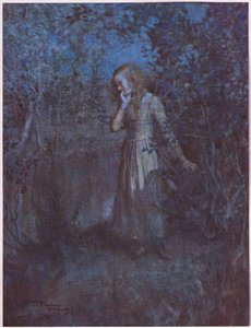A luz tinha-se transformado em escuridão e o entardecer em noite, c.1920 (litografia a cores) de Frank Reynolds