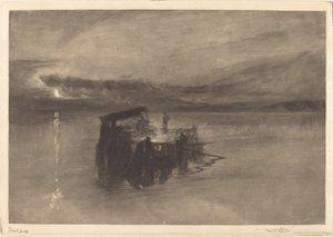 A balsa de madeira no Reno de Frank Short, after Joseph Mallord William Turner