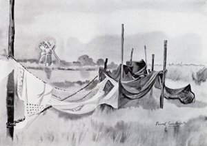Norfolk Broads: Um Eel-Sett (litho) de Frank Southgate