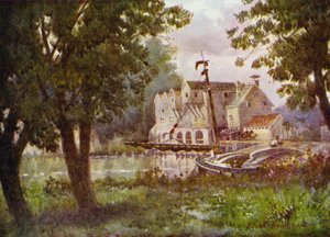 Norfolk Broads: Moinho Horstead (cor litho)