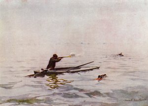 Norfolk Broads: Punt-Gunning on Breydon (cor litho) de Frank Southgate