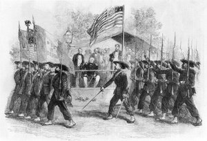 Marcha da "Guarda Garibaldi" perante o Presidente Lincoln, 1861-1865 (c1880) de Frank Vizetelly