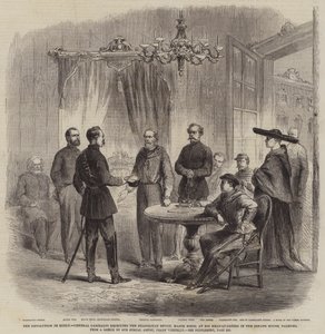 A Revolução na Sicília, General Garibaldi recebendo o Enviado Napolitano, Major Bosco, em seu Quartel General na Casa do Senado, Palermo
