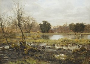 Cena rural, Frank Walton (óleo sobre tela) de Frank Walton