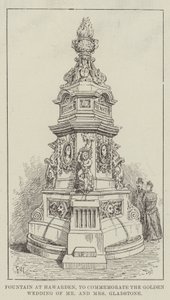 Fonte no Hawarden, para comemorar o casamento de ouro do Sr. e da Sra. Gladstone de Frank Watkins