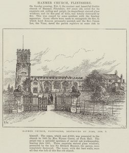 Igreja de Hanmer, Flintshire, destruída pelo fogo, 3 de fevereiro de Frank Watkins