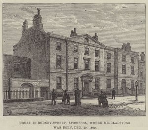Casa em Rodney-Street, Liverpool, onde nasceu o Sr. Gladstone, 29 de dezembro de 1809 de Frank Watkins