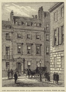 Lord Beaconsfield&39;s House aos 19 anos, Curzon-Street, Mayfair, onde morreu de Frank Watkins