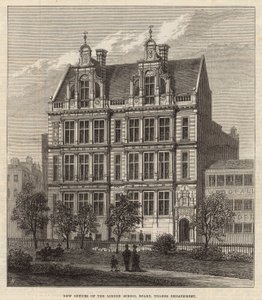 Novos escritórios da London School Board, Thames Embankment (gravura) de Frank Watkins
