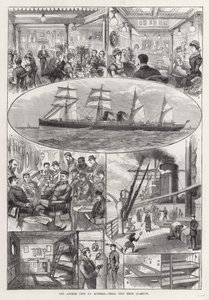 A Linha Anchor SS Austral, Trial Trip from Glasgow (gravura) de Frank Watkins