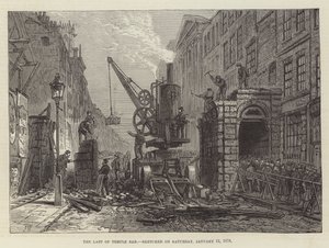 The Last of Temple Bar, esboçado no sábado, 12 de janeiro de 1878 de Frank Watkins