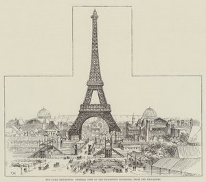 A exposição de Paris, vista geral dos edifícios da exposição, do Trocadero de Frank Watkins