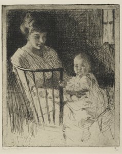 Mãe e Filho (gravura com algum ponto seco)