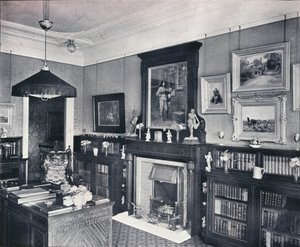 Biblioteca do Capitão Harvey, Hampstead, c1903 de Frank William Brookman