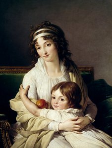 Retrato presumido de Madame Boyer Fonfrede e seu filho Henri (1788-1841). Pintura de François Andre Vincent (1746-1816) 1796 Sol. 0,96 x 0,79 m