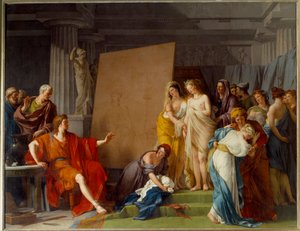 O pintor Zeuxis (ou Zeuxippos, pintor grego, 464-398 AC) escolhendo para modelo as mais belas raparigas da Pintura Crotone de François Andre Vincent (1746-1816) Sun. 3,2x4,1 m