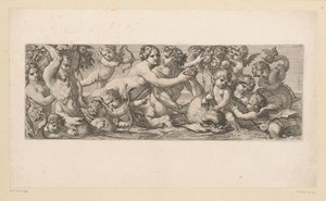 Baco com satyr, nereid e putti na água
Figuras mitológicas sobre a água (título da série) de François Bignon (attributed to)