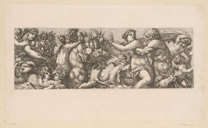 Baco com sátiros e nereídeos na água
Figuras mitológicas sobre a água (título da série) de François Bignon (attributed to)