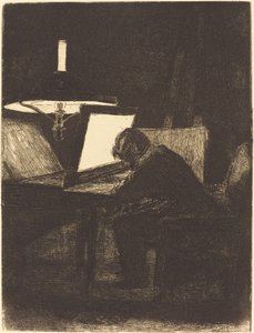 Printmaker (Le Graveur)porto de François Bonvin
