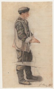 O Maqueiro (Estudo para "The Fallen Roofer") de François Bonvin