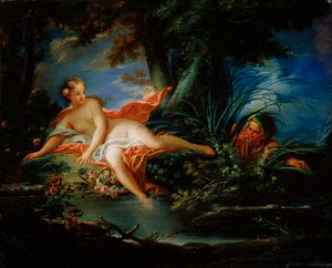 Um Banhista Assustado, 1736. de François Boucher