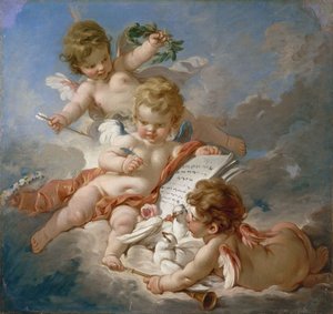Boucher - Cupidos. Alegoria da poesia, anos 1760FXD de François Boucher
