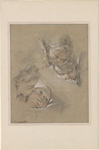 Boucher - Quatro cabeças de querubins, III, 104b de François Boucher