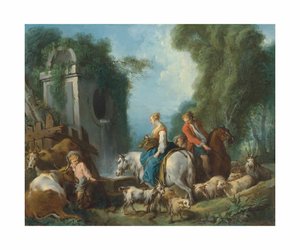 Boucher - Pastoral na fonte de François Boucher