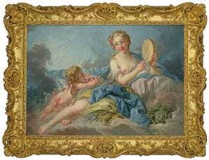 Boucher e estúdio - A Musa Erato de François Boucher