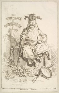 Músico chinês, 1738-45. de François Boucher