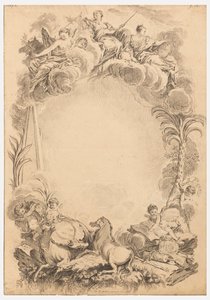 Projeto para um escudo em homenagem a William Earl Cowper (ca. 1665-1723) de François Boucher