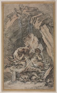 Fonte com dois tritões soprando conchas de François Boucher