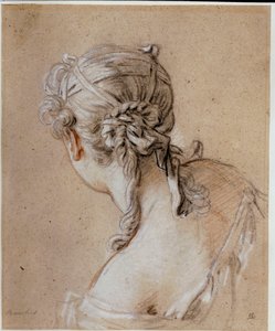 Cabeça de uma mulher por trás, c.1740 de François Boucher