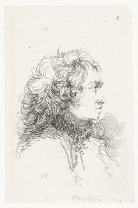 Cabeça de um jovem Conjunto de pequenas peças de gênero e manchetes de François Boucher