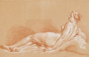 Mulher jovem, mentindo de François Boucher