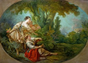 Disse Lappeau. Lappeau, disse o pássaro apanhado nas redes O pássaro chamariz, também chamado O pássaro cau de François Boucher