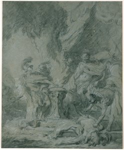 Scaevola colocando a mão no fogo de François Boucher