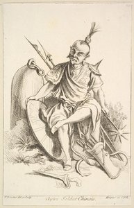 Outro soldado chinês, 1738-45. de François Boucher
