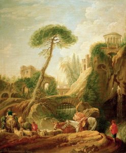 Paisagem de fantasia no Tivoli de François Boucher